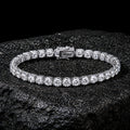 NUVELL 7mm Round Cut Diamond Tennis Bracelet – White Gold CZ Bracelet (Unisex)