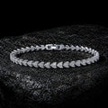 NUVELL 5mm Diamond Leaf Tennis Bracelet – Gold & Silver CZ Vine Bracelet (Unisex)