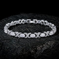 NUVELL Infinity Oval Diamond Bracelet – White Gold CZ Tennis Bracelet