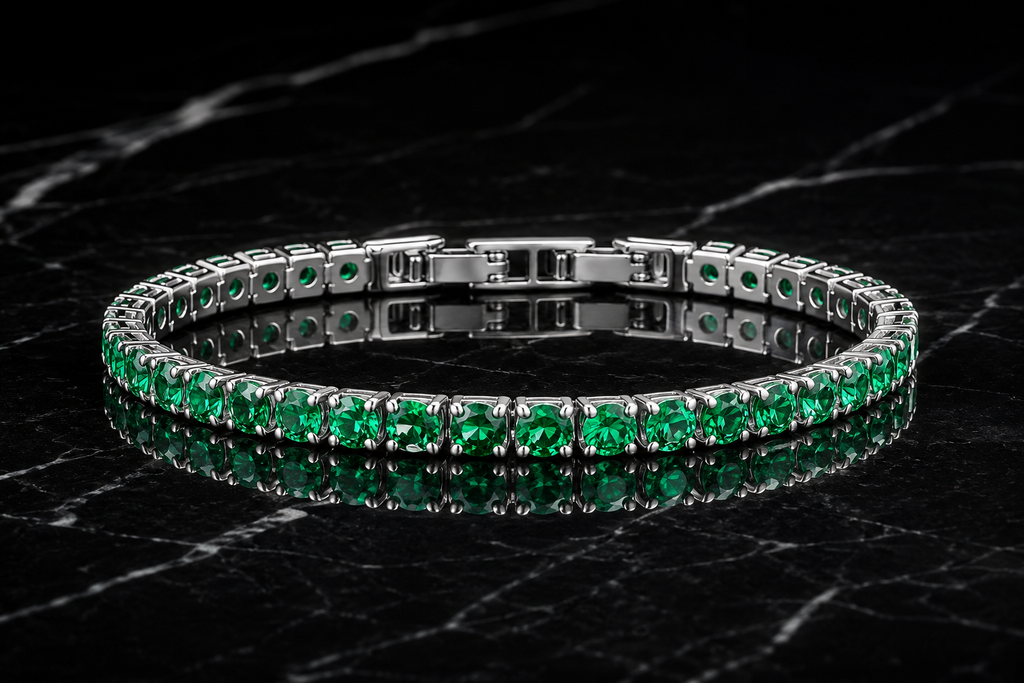 Nuvell Green Ice Tennis Bracelet