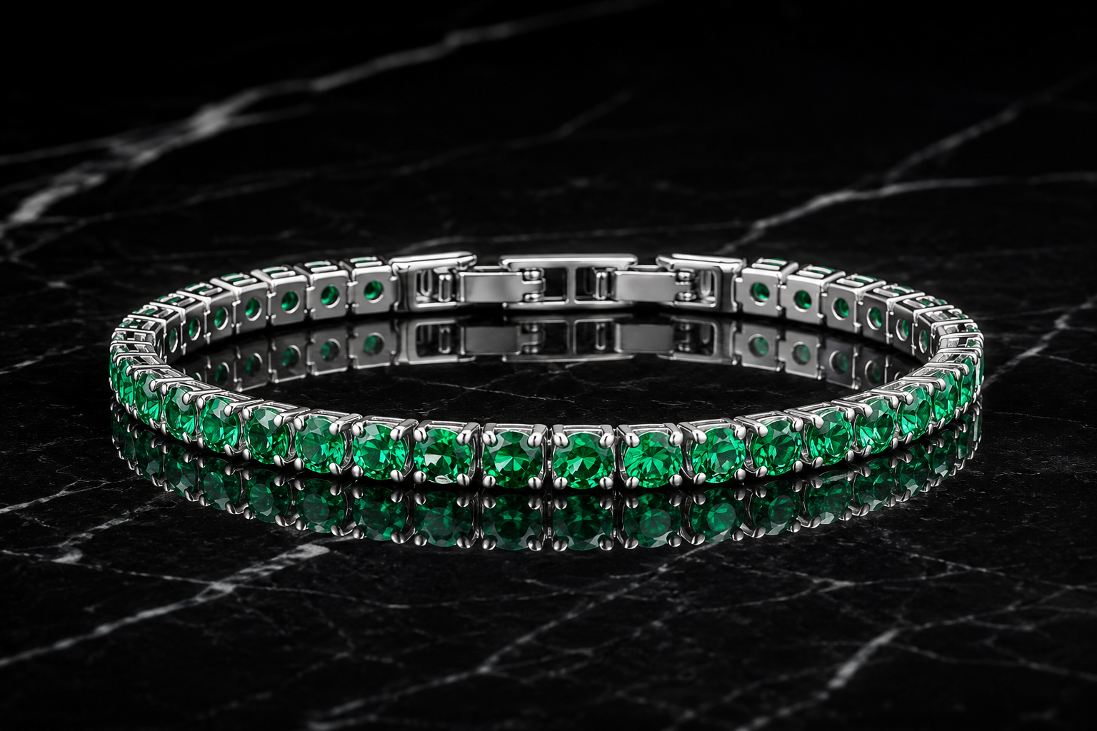 Nuvell Green Ice Tennis Bracelet