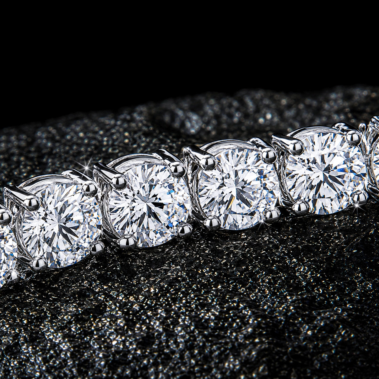 NUVELL 7mm Round Cut Diamond Tennis Bracelet – White Gold CZ Bracelet (Unisex)